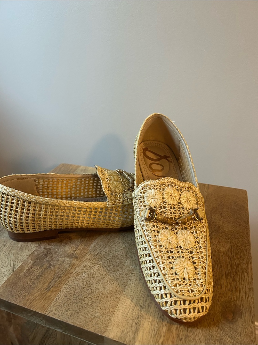Sam Edelman raffia loafer sz9.5